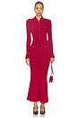 view 1 of 4 Red Pearl Trim Knit Midi Dress in Red