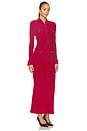 view 2 of 4 Red Pearl Trim Knit Midi Dress in Red