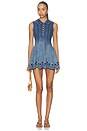 view 1 of 4 Denim Broderie Mini Dress in Denim
