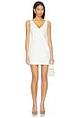 view 1 of 4 White Crepe Embellished Flower Mini Dress in White