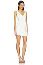 view 2 of 4 White Crepe Embellished Flower Mini Dress in White