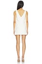 view 3 of 4 White Crepe Embellished Flower Mini Dress in White
