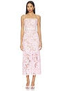 view 1 of 4 Pink Crochet Lace Midi Dress in Pink