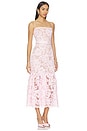 view 2 of 4 Pink Crochet Lace Midi Dress in Pink