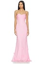 view 2 of 5 Pink Georgette Scarf Maxi Dress in Pink