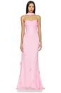 view 3 of 5 Pink Georgette Scarf Maxi Dress in Pink