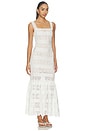 view 2 of 4 White Cotton Embroidered Midi Dress in White