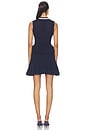 view 3 of 3 ROBE COURTE NAVY PEPLUM POINTELLE KNIT in Navy