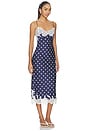 view 2 of 3 VESTIDO MIDI NAVY POLKA DOT SATIN in Navy