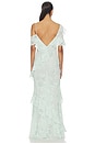 view 3 of 4 MAXIVESTIDO MINT EMBROIDERED GEORGETTE in Green