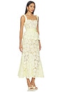 view 2 of 3 VESTIDO MIDI YELLOW LACE PEPLUM MIDI DRESS in Yellow