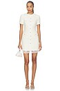 view 1 of 4 Cream Boucle Lace Trim Mini Dress in Cream