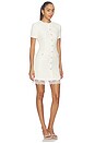 view 2 of 4 Cream Boucle Lace Trim Mini Dress in Cream