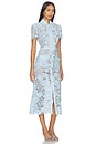 view 2 of 4 Blue Lace Tie Neck Midi Dress in Blue