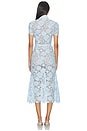 view 3 of 4 Blue Lace Tie Neck Midi Dress in Blue