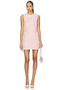 view 1 of 4 Pink Boucle Lace Collar Mini Dress in Pink