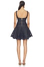 view 3 of 3 ROBE COURTE INDIGO DENIM BOW EMBROIDERED in Blue