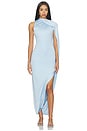 view 2 of 4 MAXIVESTIDO BLUE JERSEY DRAPED MAXI DRESS in Blue