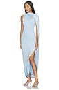 view 3 of 4 MAXIVESTIDO BLUE JERSEY DRAPED MAXI DRESS in Blue