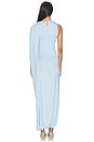view 4 of 4 MAXIVESTIDO BLUE JERSEY DRAPED MAXI DRESS in Blue