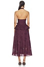view 3 of 3 VESTIDO MIDI PLUM LINEN PEPLUM in Burgundy
