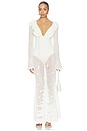 view 1 of 4 White Floral Crochet Dress in White
