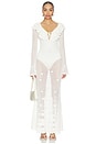 view 2 of 4 White Floral Crochet Dress in White