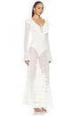 view 3 of 4 White Floral Crochet Dress in White
