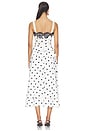 view 3 of 3 White Polka Dot Linen Midi Dress in White