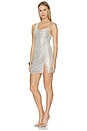 view 2 of 4 Champagne Rhinestone Draped Mini Dress in Champagne