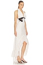 view 2 of 3 ROBE MI-LONGUE POLKA DOT HALTER NECK in White