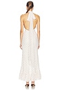 view 3 of 3 ROBE MI-LONGUE POLKA DOT HALTER NECK in White