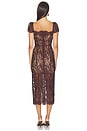 view 3 of 3 VESTIDO MIDI BROWN FLORAL LACE MIDI DRESS in Brown