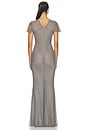 view 4 of 4 Grey Rhinestone Fishnet Maxi Dress in Grey