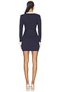 view 4 of 5 Navy Flower Rib Knit Mini Dress in Navy