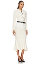 view 2 of 3 Cream Knit Denim Insert Midi Dress in Cream