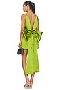 view 4 of 4 Green Satin Bow Mini Dress in Green