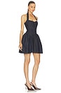 view 2 of 3 Indigo Denim Halterneck Flared Mini Dress in Blue