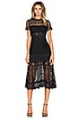 view 1 of 3 VESTIDO MIDI CUT OUT LACE in Black