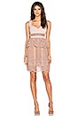 view 4 of 5 Natalia Tiered Dress in Blush Nude & Cream in Blush Nude & Camel