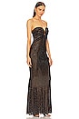 view 2 of 4 Strapless Rhinestone Gown in Brown