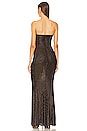 view 3 of 4 Strapless Rhinestone Gown in Brown