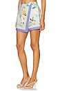 view 3 of 6 Floral Linen Shorts in Blue