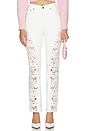 view 1 of 5 Cutwork Denim Jeans in White