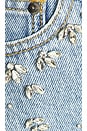view 5 of 5 Crystal Embellished Denim Jeans in Light Blue