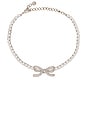 view 1 of 2 Diamante Bow Tennis Choker in Silver