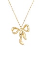 view 2 of 3 Mottled Gold Bow Pendant Necklace in Gold