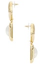 view 2 of 2 Mottled Gold Pearl Tiered Earrings in Gold