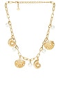 view 1 of 3 Gold Pearl Shell Charm Necklace in Gold