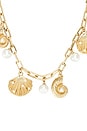 view 2 of 3 Gold Pearl Shell Charm Necklace in Gold